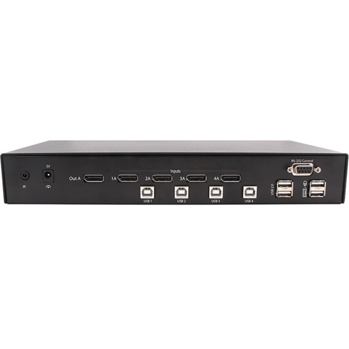 SmartAVI 4-Port DisplayPort KVM Switch with USB 2.0 and Front Panel Push Buttons - Thumbnail 4