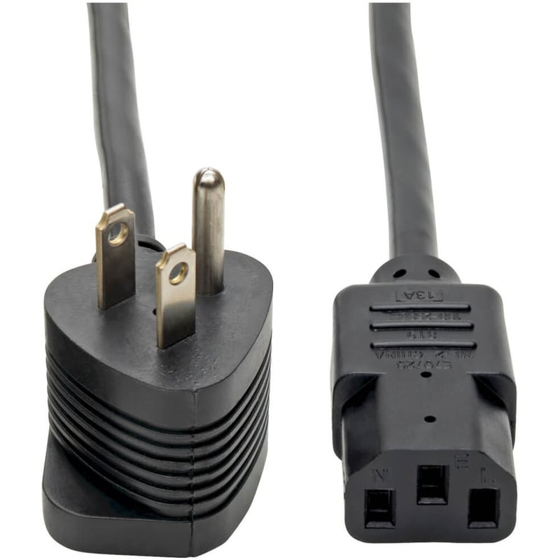 Eaton Tripp Lite Series Piggyback Extension Cord, NEMA 5-15P/5-15R to C13 - 13A, 125V, 16 AWG, 6 ft. (1.83 m), Black - Thumbnail 1