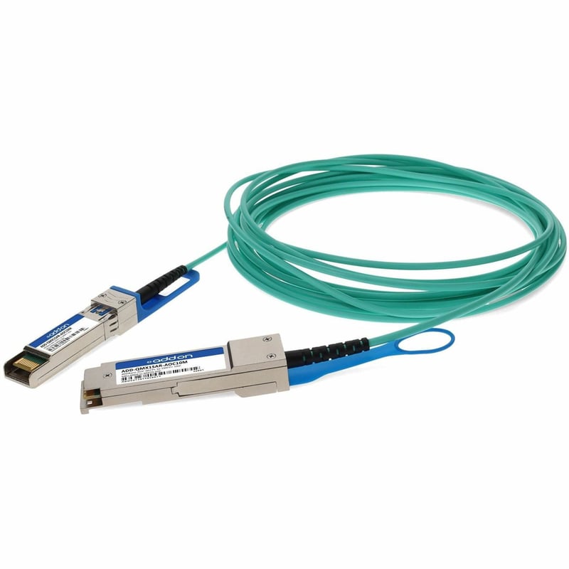 AddOn Mellanox® to Arista Networks® Compatible TAA Compliant 10GBase-AOC QSFP+ to SFP+ Active Optical Cable (850nm, MMF, 10m) - Thumbnail 1