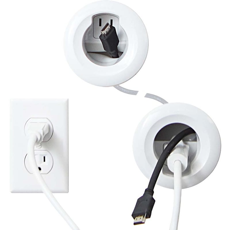 Sanus In-Wall Cable Management Kit - For Power Cables - White - Thumbnail 1