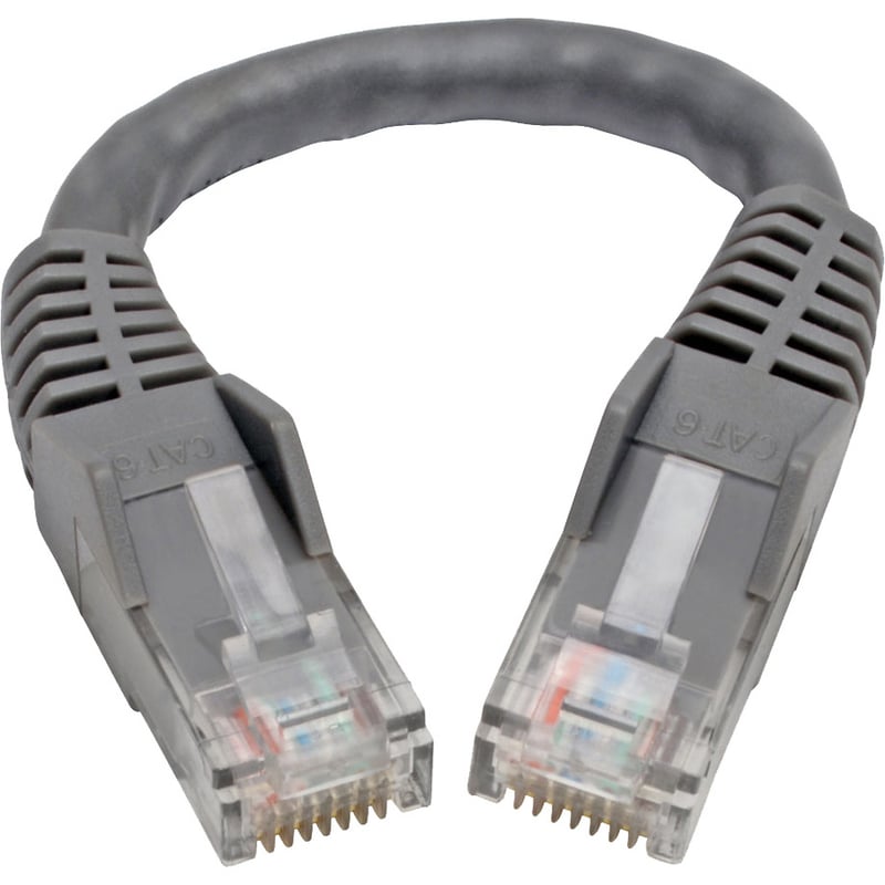 Eaton Tripp Lite Series Cat6 Gigabit Snagless Molded (UTP) Ethernet Cable (RJ45 M/M), PoE, Gray, 6-in. (15.24 cm) - Thumbnail 2
