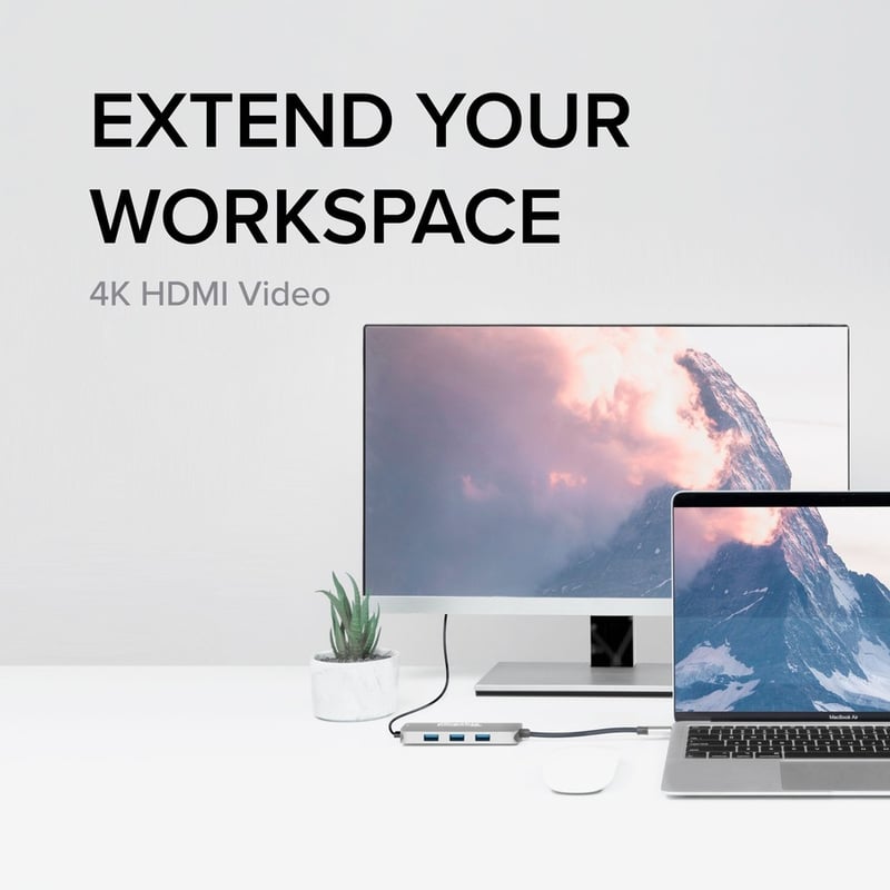 Plugable USB-C Hub 7-in-1, Compatible with Mac, Windows, Chromebook, USB4, Thunderbolt 4, and More - Thumbnail 4