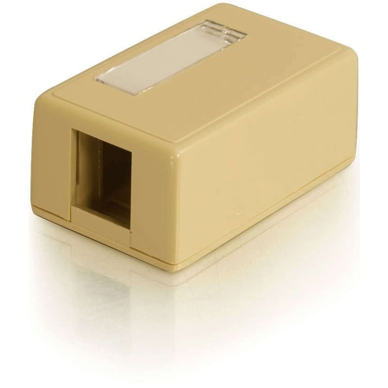 C2G 1-Port Keystone Jack Surface Mount Box - Ivory - Thumbnail 1