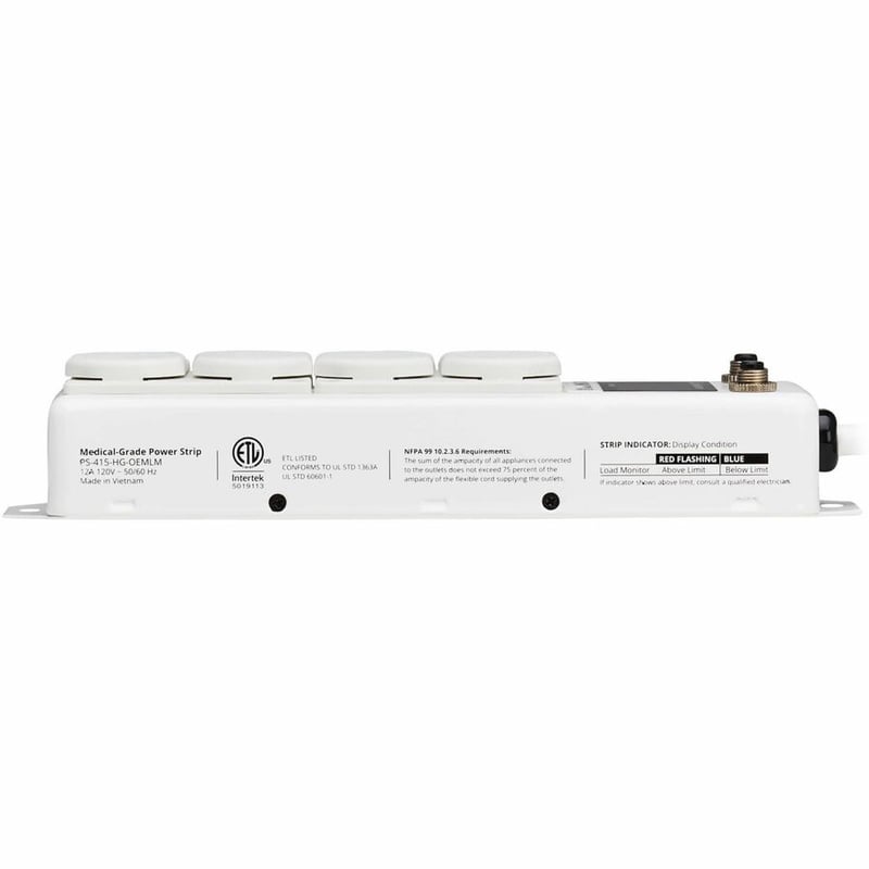 UL 1363A MEDICAL POWER STRIP IN-PATIENT CARE 4 OUTLETS 2FT CORD - Thumbnail 3