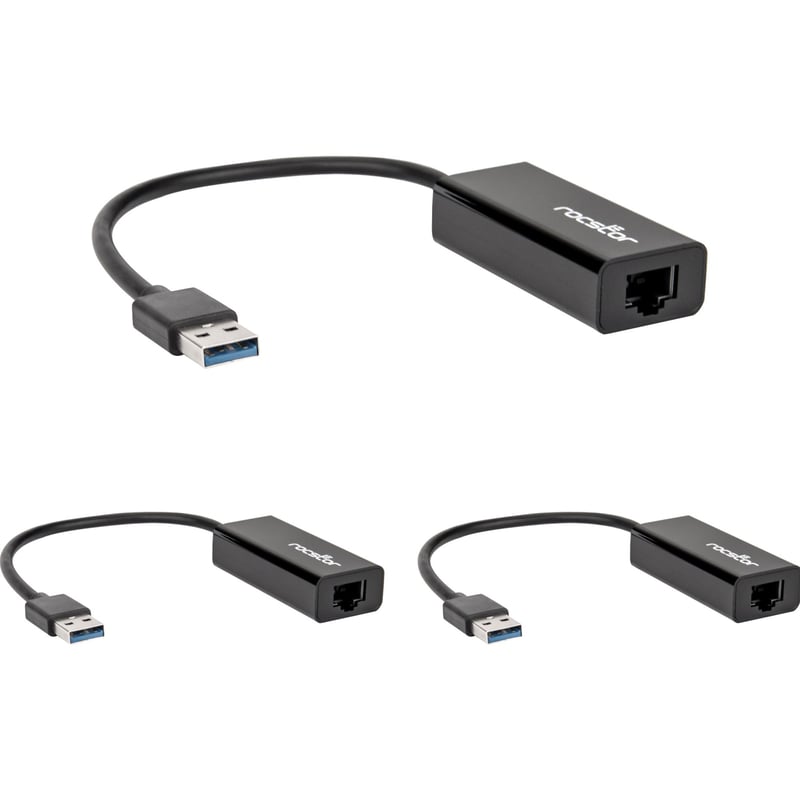 Rocstor USB (3.0) Type-A To Gigabit Ethernet (RJ45) Network Adapter - Black - Thumbnail 1
