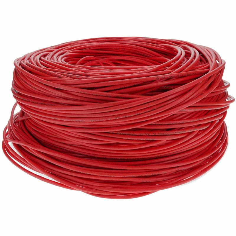 AddOn 1000ft Non-Terminated Red CAT 6 Shielded PVC Bulk Cable - Thumbnail 1