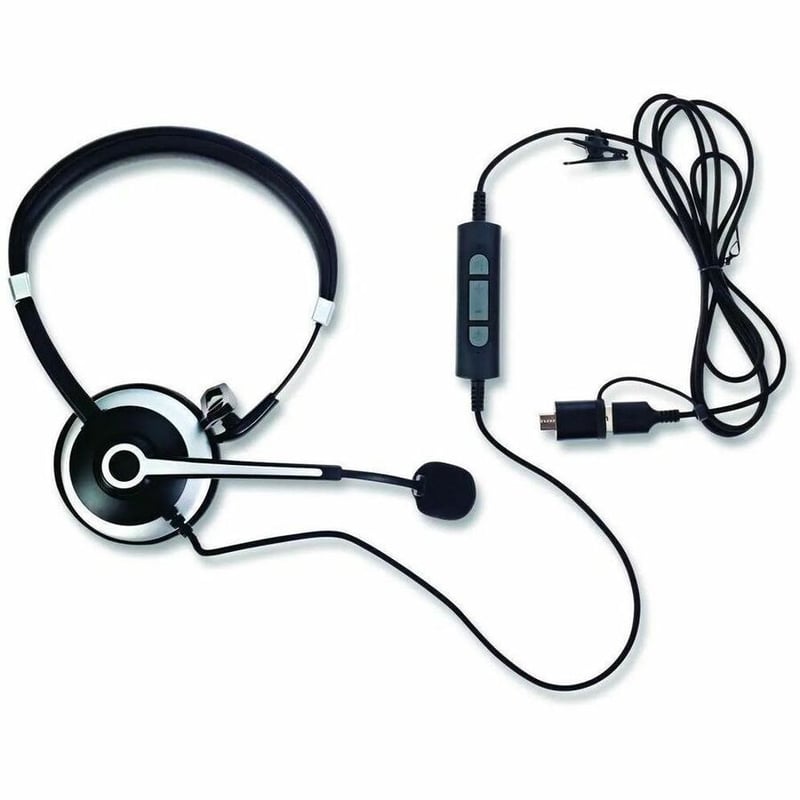 WORKIT SINGLE EAR USB HEADSET USB TYPE C AND TYPE A