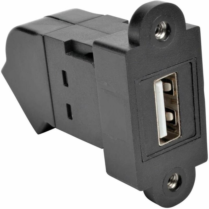 Tripp Lite by Eaton USB 2.0 All-in-One Keystone/Panel Mount Angled Coupler (F/F) Black - Thumbnail 2