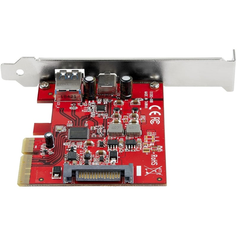StarTech.com 2-Port 10Gbps USB-A & USB-C PCIe Card Adapter - USB 3.2 Gen 2 PCI Express Expansion Add-On Card - Windows, macOS, Linux - Thumbnail 3