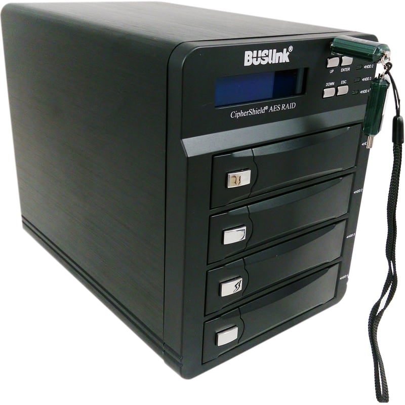 40TB 4-BAY RAID FIPS 140-2 256-BIT AES HARDWARE ENCRYPTED USB 3.0/ESATA CIPHERSH - Thumbnail 1