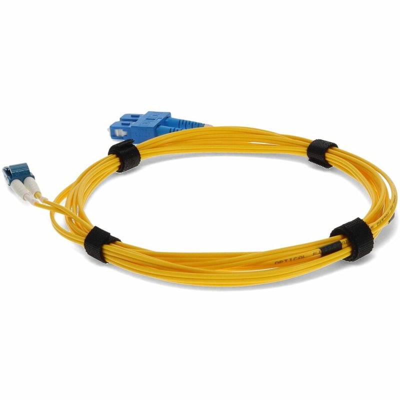 AddOn 0.5m LC to SC Yellow OS2 Duplex OFNR (Riser-Rated) SMF Fiber Patch Cable - Thumbnail 3