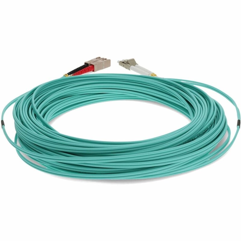 AddOn 48m SC to LC Aqua OM4 Duplex OFNR (Riser-Rated) Fiber Patch Cable - Thumbnail 4