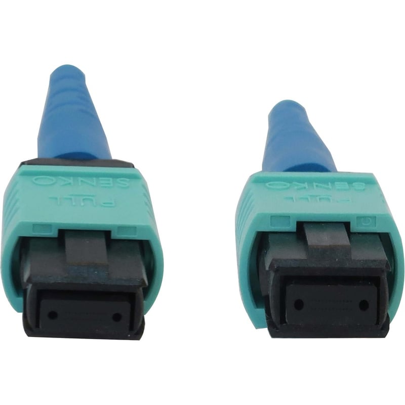 Eaton Tripp Lite Series 40/100/400G Multimode 50/125 OM3 Fiber Optic Cable (24F MTP/MPO-PC F/F), LSZH, Aqua, 1 m (3.3 ft.) - Thumbnail 4