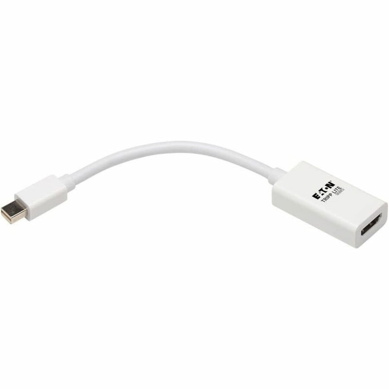 Tripp Lite by Eaton Mini DisplayPort to HDMI Active Adapter Video Converter (M/F) - 4K 60 Hz HDR DP 1.2 White 6 in. - Thumbnail 4