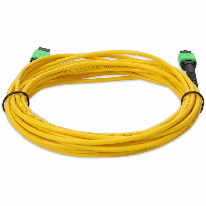 AddOn 10m MPO/APC to MPO/APC Yellow OS2 OFNR (Riser-Rated) 12-Strand SMF Fiber Patch Cable - Thumbnail 4