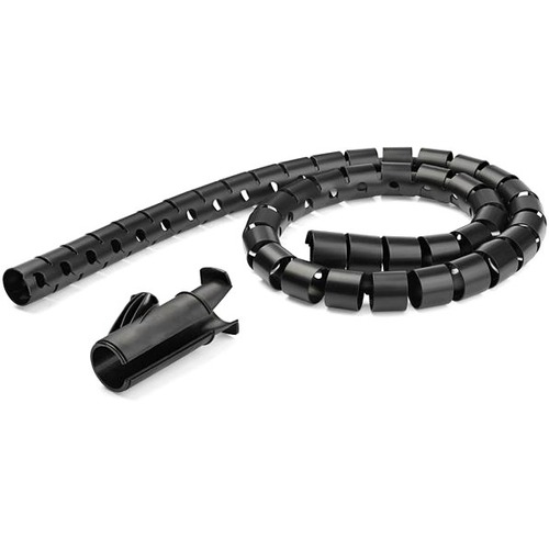 StarTech.com 1.5m / 4.9ft Cable Management Sleeve - Spiral - 25mm / 1" Diameter - W/ Cable Loading Tool - Expandable Coiled Cord Organizer - Thumbnail 1