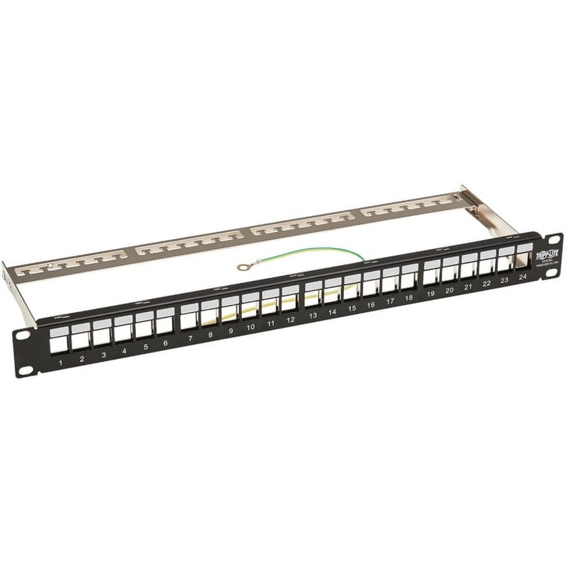Tripp Lite by Eaton 24-Port 1U Rack-Mount Shielded Blank Keystone/Multimedia Patch Panel RJ45 Ethernet USB HDMI Cat5e/6 - Thumbnail 1