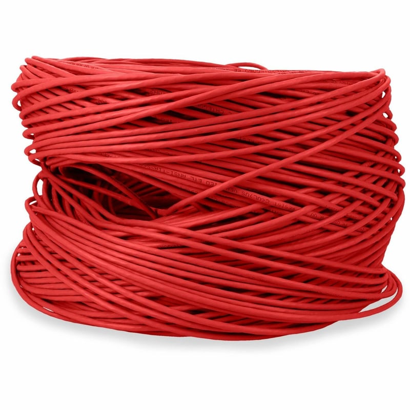AddOn 1000ft Non-Terminated Red Cat5e UTP PVC Copper Patch Cable - Thumbnail 1
