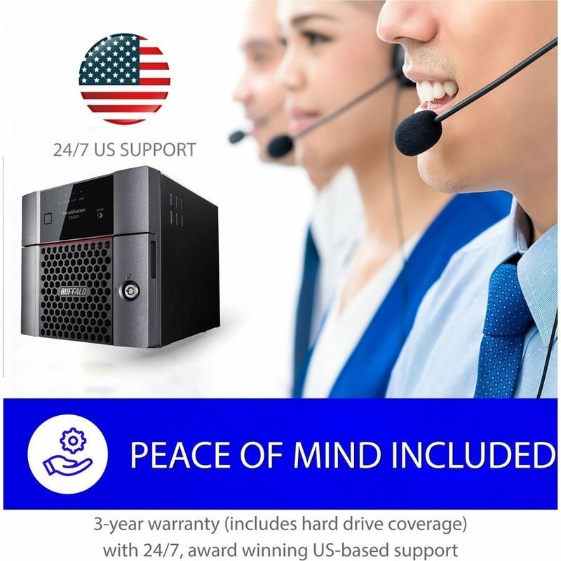 BUFFALO TeraStation 3220DN 2-Bay Desktop NAS 16TB (2x8TB) with HDD NAS Hard Drives Included 2.5GBE / Computer Network Attached Storage / Private Cloud / NAS Storage/ Network Storage / File Server
