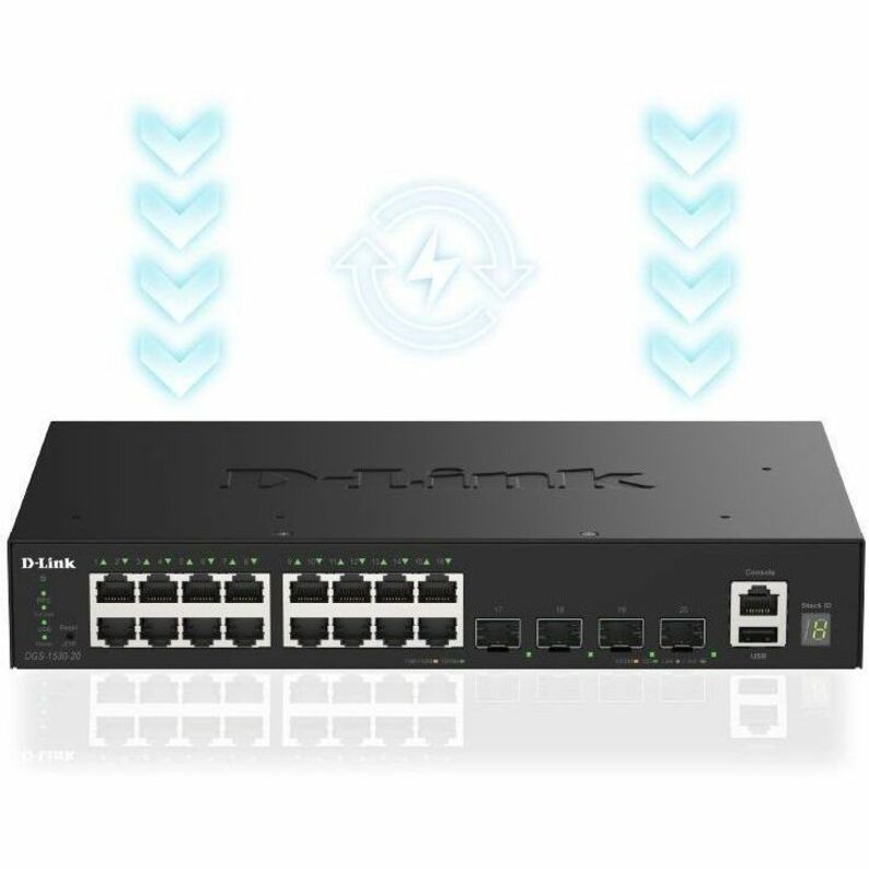 16 X 1G RJ45 + 4X10G SFP+ STACKABLE STACKABLE SMART SWITCH - Thumbnail 4