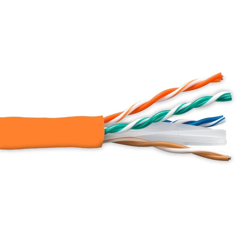 ENET CAT6 REEL 4pr Shielded Solid PVC UTP 24 AWG - Orange 1000FT