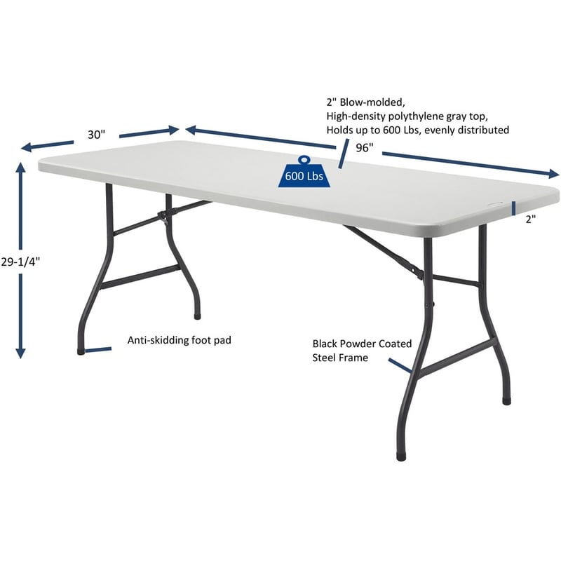 Lorell Ultra-Lite Banquet Table - Thumbnail 5