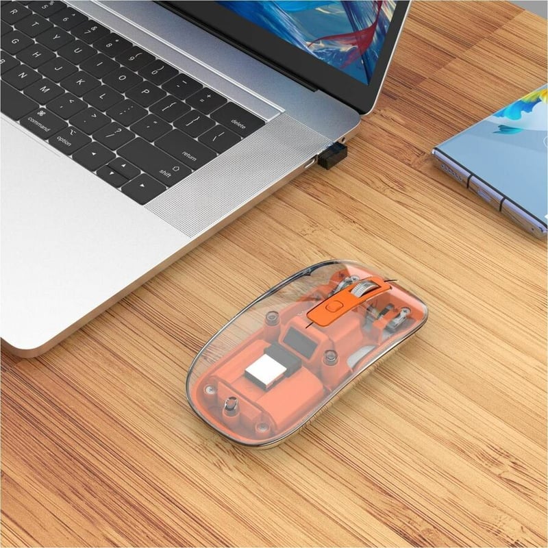 Manhattan Transparent Rechargeable Wireless USB Mouse - Thumbnail 3