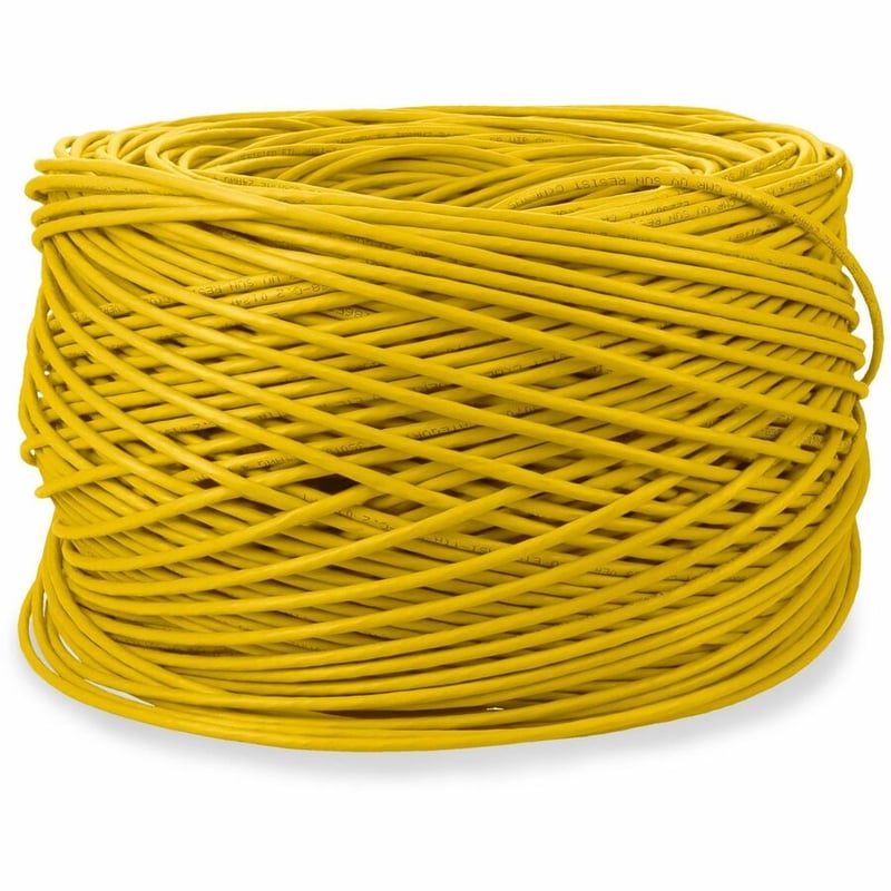 AddOn 1000ft non-terminated yellow Cat5E Straight UTP PVC Copper Patch Cable - Thumbnail 4