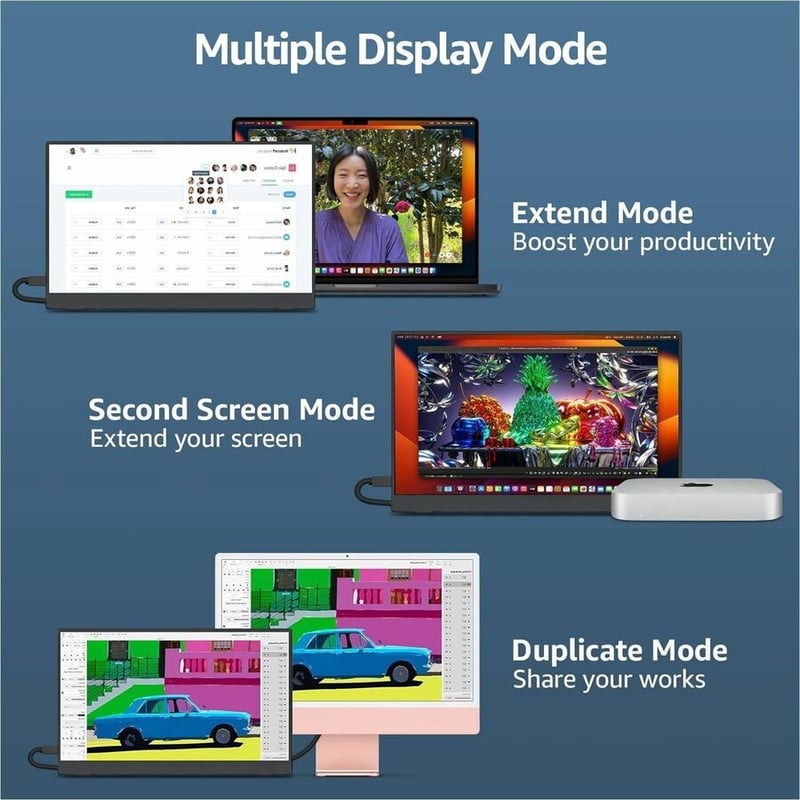 15.6IN PORTABLE MONITOR WITH KICKSTAND - Thumbnail 2