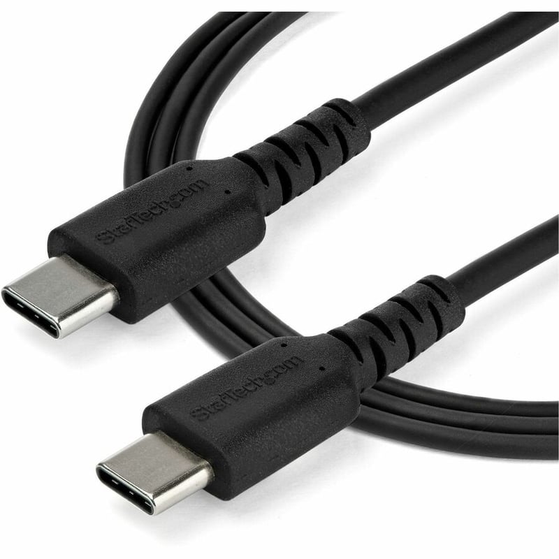 StarTech.com 2m USB C Charging Cable - Durable Fast Charge & Sync USB 2.0 Type C to C Charger Cord - TPE Jacket Aramid Fiber M/M 60W Black - Thumbnail 4