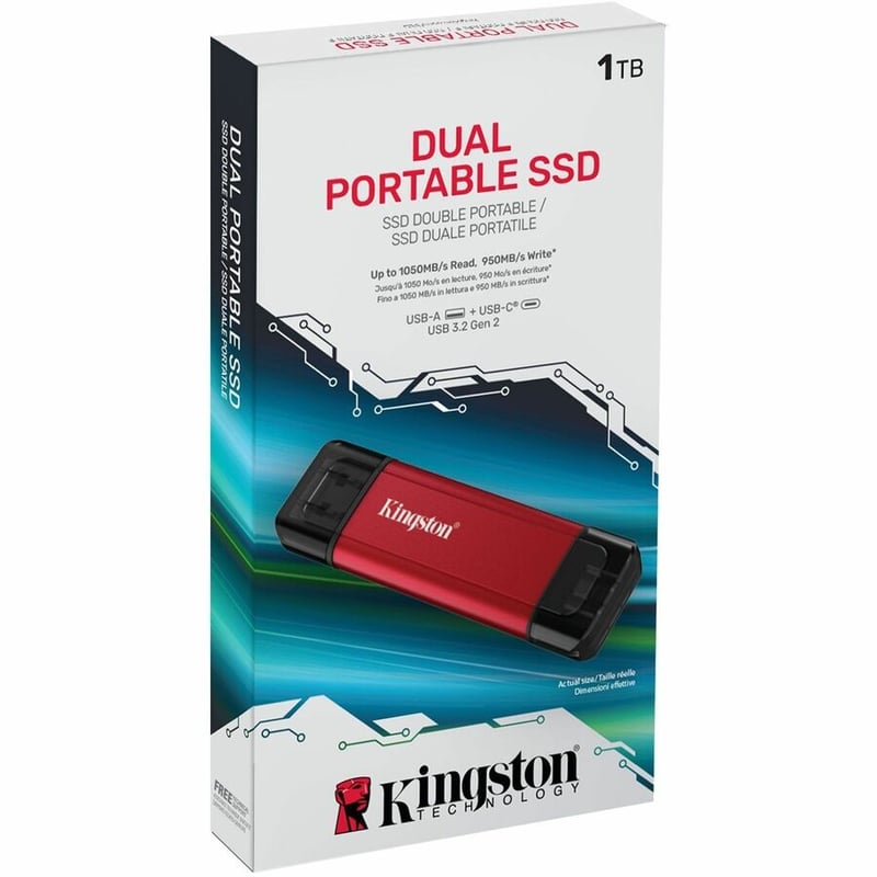 1TB DUAL USB-A/C PORT SSD UP TO1050MB/S USB3.2 GEN2 - Thumbnail 4