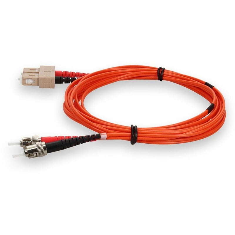 AddOn 10m ST to SC Orange OM1 Duplex OFNR (Riser-Rated) MMF Fiber Patch Cable - Thumbnail 2