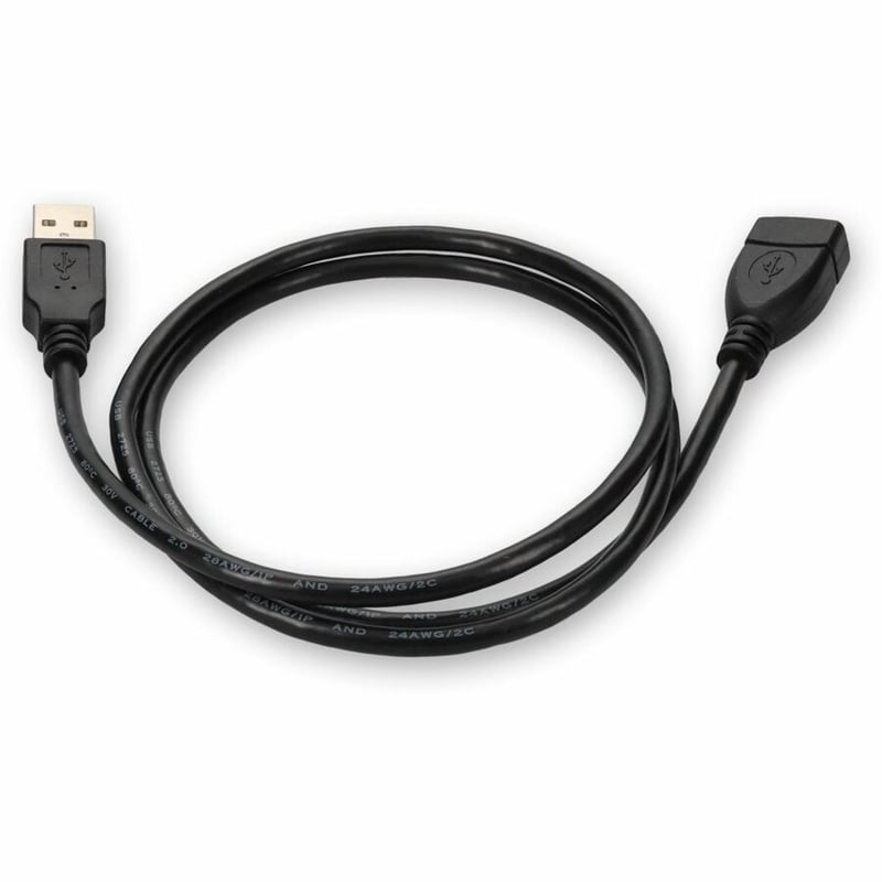 AddOn 5ft USB 2.0 (A) Male to Female Black Cable - Thumbnail 4