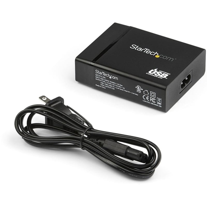 StarTech.com USB-C Charging Station, 72W, 1x USB-C + 3x USB-A, Portable Charger with PD, Laptop Replacement Charger, USB-C Power Adapter - Thumbnail 4