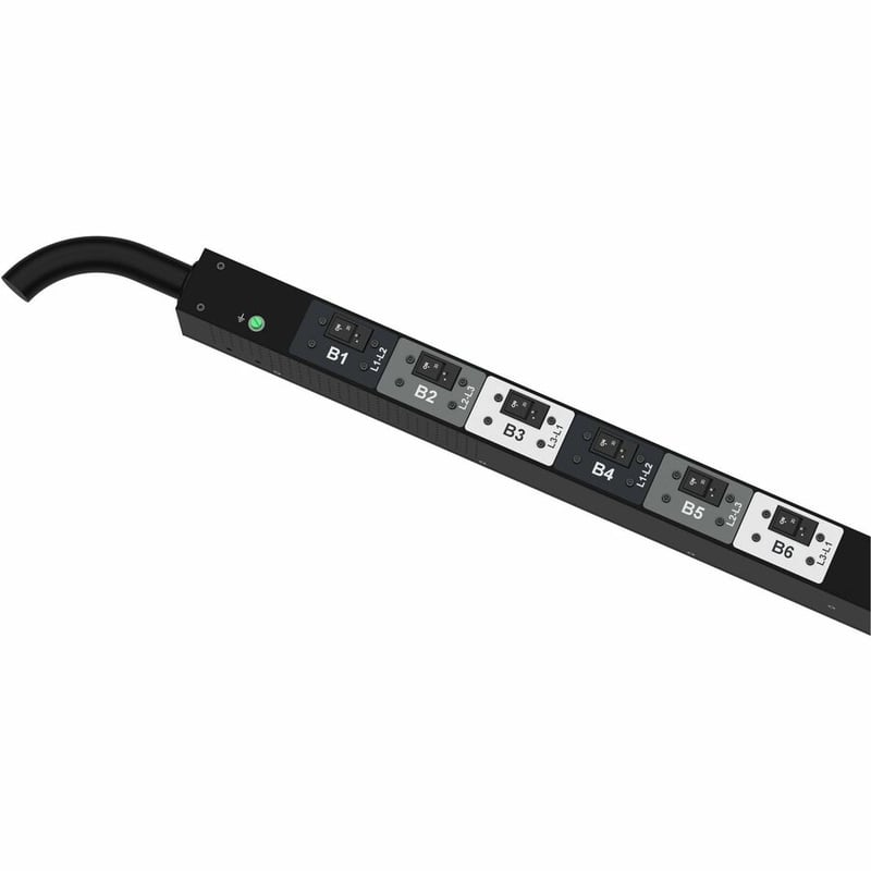 G6 MSPO PDU 60AMP(12)C13(12)C19 ERFORATED 800MM X 51RU WHITE - Thumbnail 3
