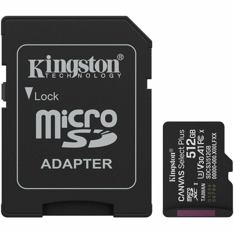 512GB MICROSDXC CANVAS SELECT PLUS GEN3 150MB/S A1 CARD + ADAPTER - Thumbnail 1