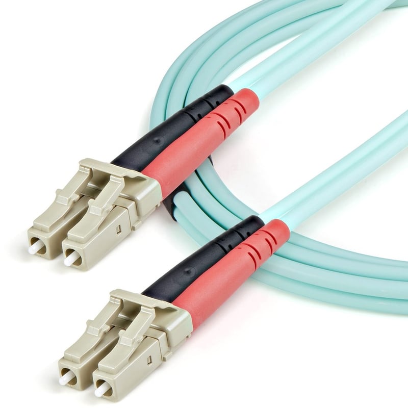 StarTech.com 1m Fiber Optic Cable - 10 Gb Aqua - Multimode Duplex 50/125 - LSZH - LC/LC - OM3 - LC to LC Fiber Patch Cable - Thumbnail 5