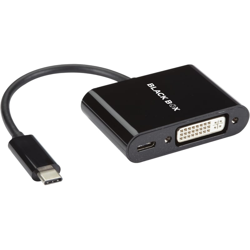 Black Box USB-C to DVI Adapter with 60W Power Delivery, 4K60, HDR - Thumbnail 1