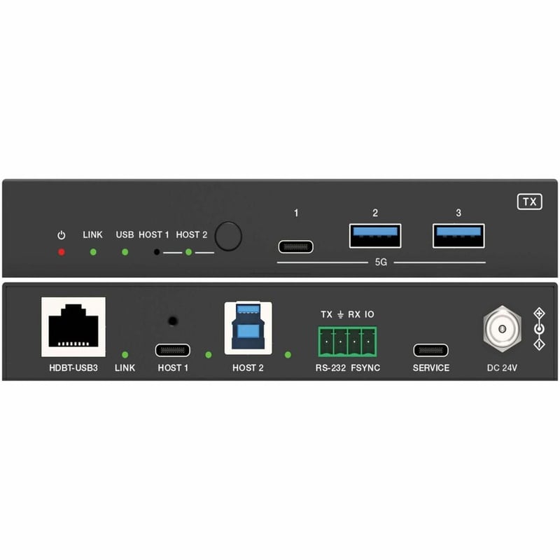 HDBASET-USB3 CAT6A EXTENDER KIT DUAL SWITCHING 7 PORTS POC 100M - Thumbnail 4
