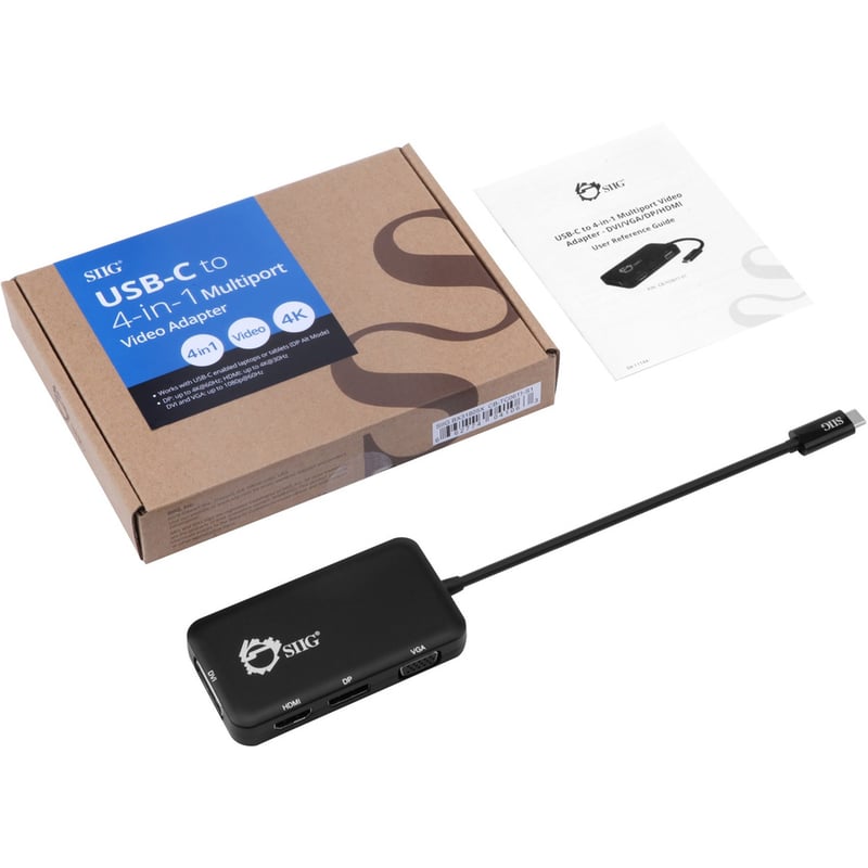 SIIG USB-C to 4-in-1 Multiport Video Adapter - DVI/VGA/DP/HDMI