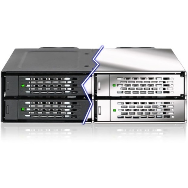 Icy Dock ToughArmor MB699VP-B V3 Drive Enclosure for 5.25" PCI Express NVMe 4.0, U.2, U.3 - SFF-8612 OCuLink Host Interface Internal - Black