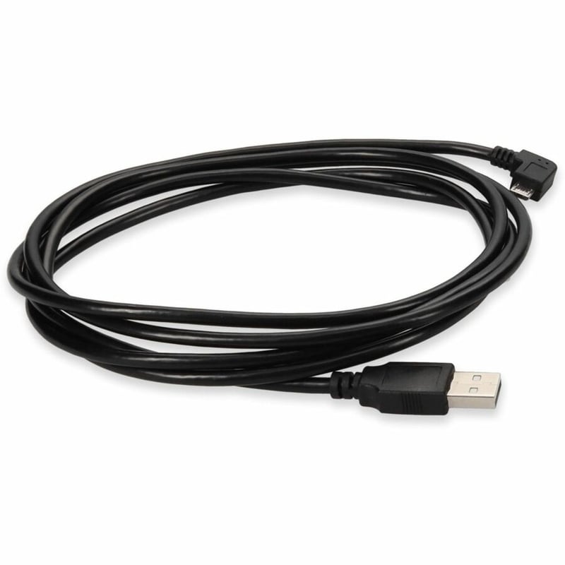 AddOn 6ft USB A 2.0 Male to Micro-USB B 2.0 Left-Angle Male Black Cable - Thumbnail 5