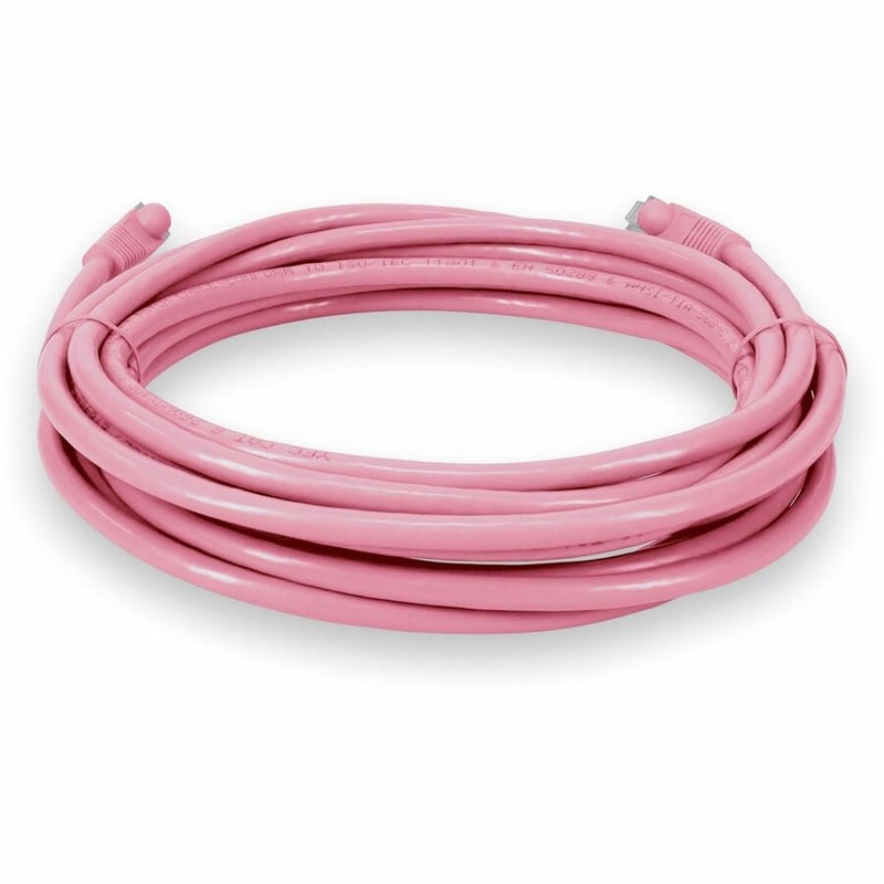 AddOn 45ft Pink CAT 6 Shielded PVC Ethernet Cable Snagless Easy Clear Boot RJ-45 M/M - Thumbnail 4