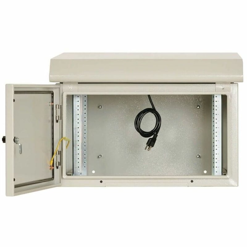 Tripp Lite by Eaton SmartRack Industrial Enclosure with Lock - NEMA 3R, Wall Mount, Metal Construction, Internal Fans, 20.5 in. Depth, 6U, Gray - Thumbnail 2