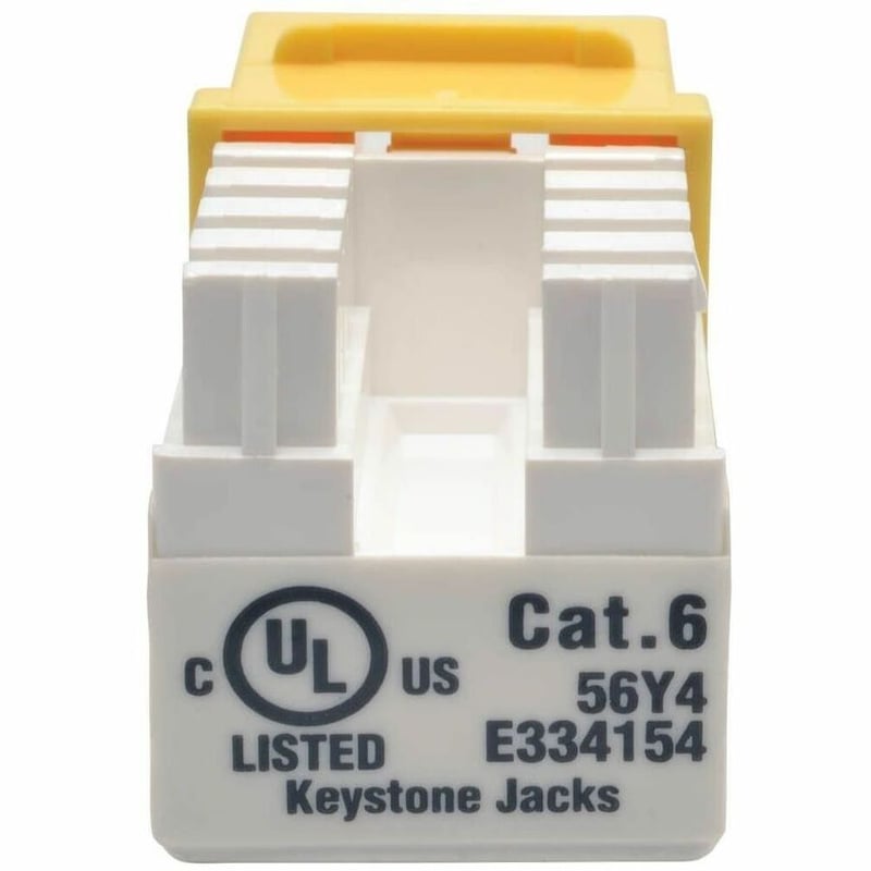Tripp Lite by Eaton Cat6 Cat5e 110 Style Punch down Keystone Jack RJ45 Yellow TAA - Thumbnail 3
