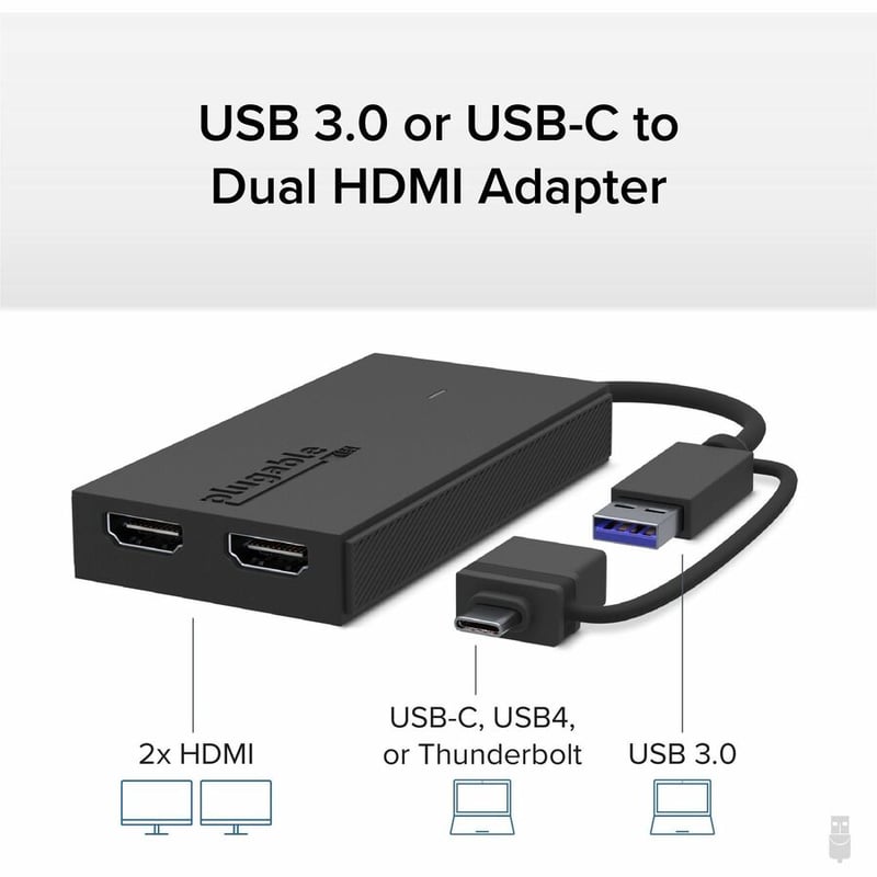 Plugable HDMI/USB/USB-C Audio/Video Adapter - Thumbnail 2