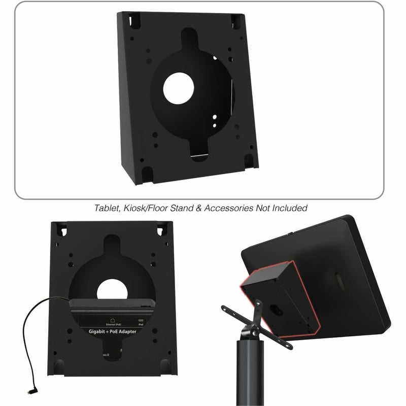 CTA Digital Premium Double VESA Wedge and Outlet / PoE Cover for Tablets (Black) - Thumbnail 3