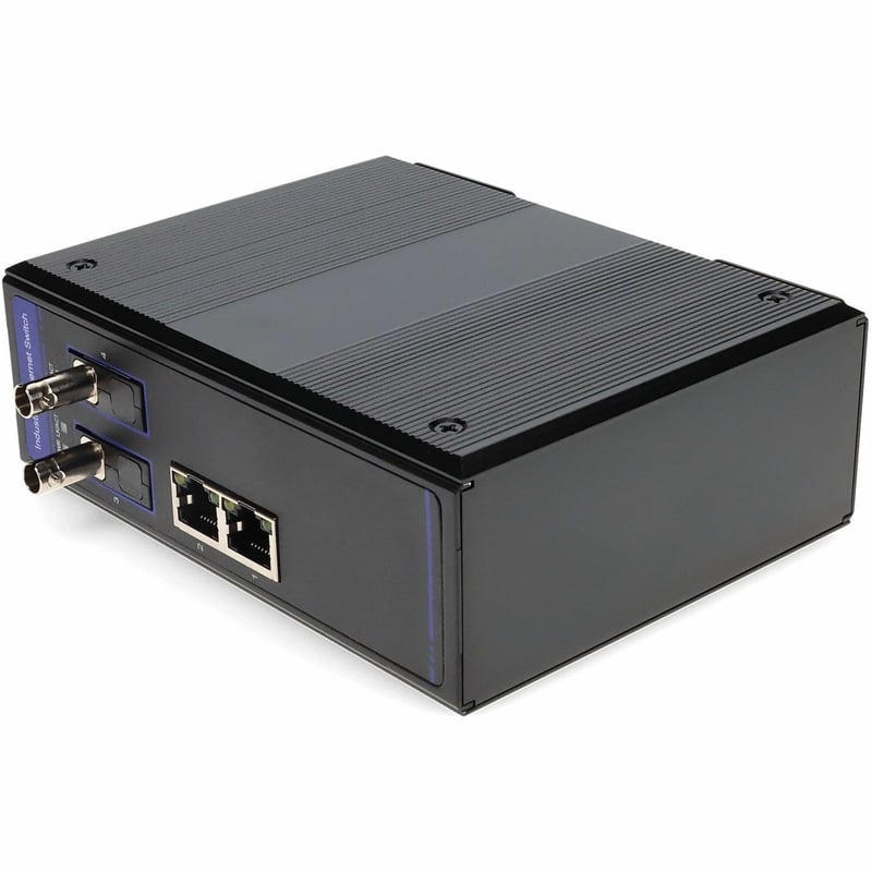 AddOn 2 10/100/1000Base-TX(RJ-45) to 2 1000Base-BXU(ST) SMF 1310nmTX/1550nmRX 20km Industrial Media Converter - Thumbnail 1