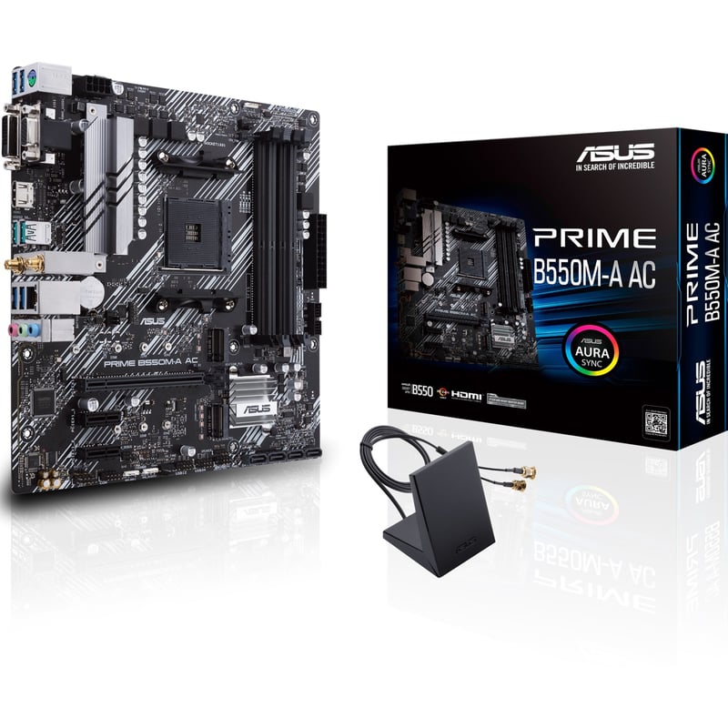 Asus Prime B550M-A AC Desktop Motherboard - AMD B550 Chipset - Socket AM4 - Micro ATX - Thumbnail 1
