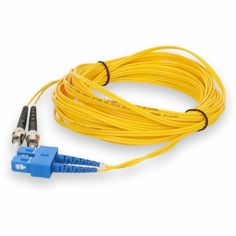 AddOn 1m SC (Male) to ST (Male) Yellow OS2 Duplex Fiber OFNR (Riser-Rated) Patch Cable - Thumbnail 1
